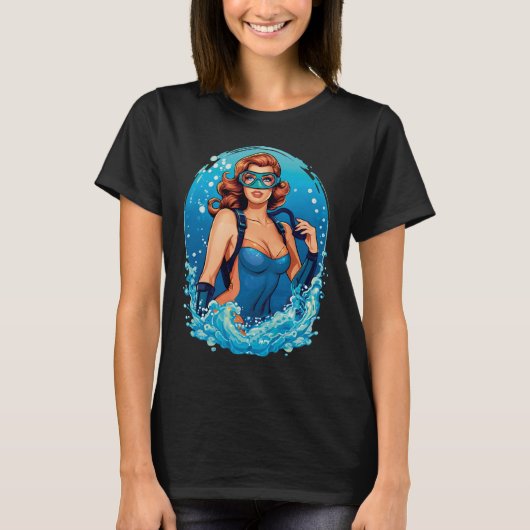 grafisch ontwerp Vrouw duiker T-shirt (Voorkant)