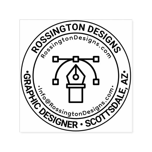 Grafisch Ontwerper Bedrijfsnaam Locatie URL E-mail Zelfinktende Stempel (Design)