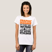 Grafisch ontwerper Ik probeer dingen grappig Gezeg T-shirt (Voorkant volledig)