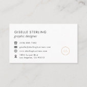 Grafisch ontwerper Minimalistische Luxe Zwart Visitekaartje (Achterkant)