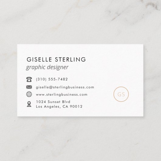 Grafisch ontwerper Minimalistische Luxe Zwart Visitekaartje (Achterkant)