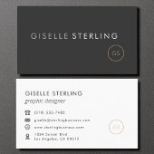 Grafisch ontwerper Minimalistische Luxe Zwart Visitekaartje