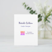 grafisch ontwerper naam scan QR-code details profe Briefkaart (Staand voorkant)