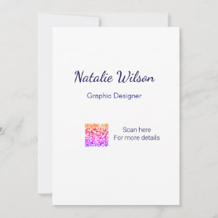 grafisch ontwerper naam scan QR-code details profe Kaart