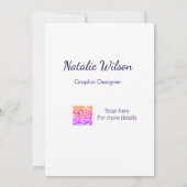 grafisch ontwerper naam scan QR-code details profe Kaart (Achterkant)