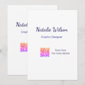 grafisch ontwerper naam scan QR-code details profe Kaart (Voorkant / Achterkant)