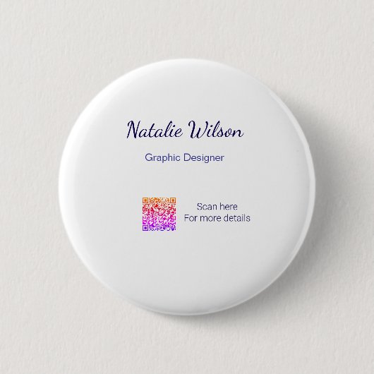 grafisch ontwerper naam scan QR-code details profe Ronde Button 5,7 Cm (Voorkant)