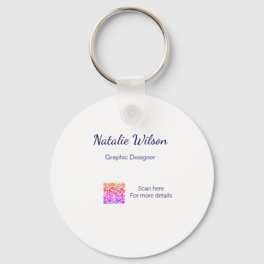 grafisch ontwerper naam scan QR-code details profe Sleutelhanger (Voorkant)