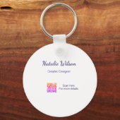 grafisch ontwerper naam scan QR-code details profe Sleutelhanger (Voorkant)