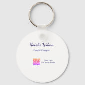 grafisch ontwerper naam scan QR-code details profe Sleutelhanger (Achterkant)