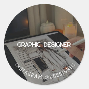Grafisch ontwerper ronde sticker