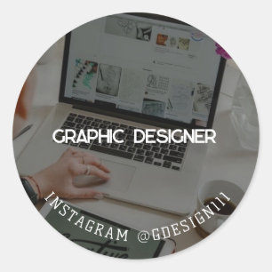 Grafisch ontwerper ronde sticker