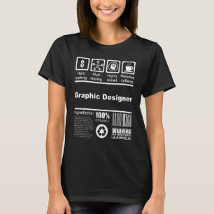 Grafisch Ontwerper Voedingswaarde Grafisch Kunst T-shirt