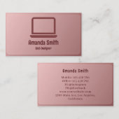 grafisch ontwerper | Web Designer Roze Glas Visitekaartje (Voorkant / Achterkant)