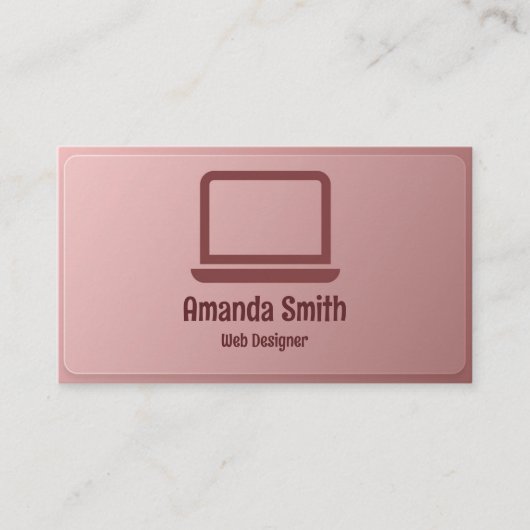 grafisch ontwerper | Web Designer Roze Glas Visitekaartje (Voorkant)