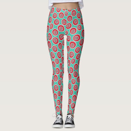 Grafisch ontwerppatroon Retro Leggings (Voorkant)