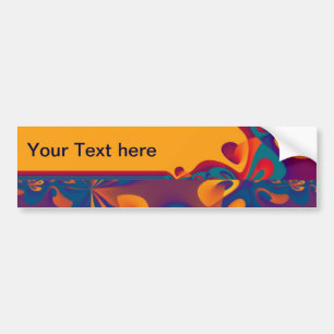 Grafisch ontwerppatroon - violet oranje + jouw tek bumpersticker
