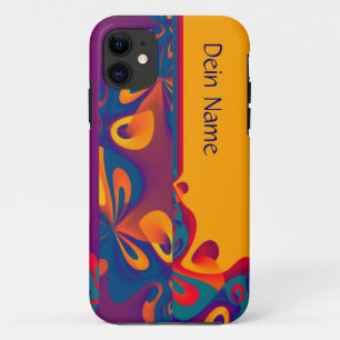 Grafisch ontwerppatroon - violet oranje + jouw tek Case-Mate iPhone case