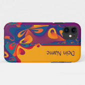 Grafisch ontwerppatroon - violet oranje + jouw tek Case-Mate iPhone case (Achterkant (horizontaal))