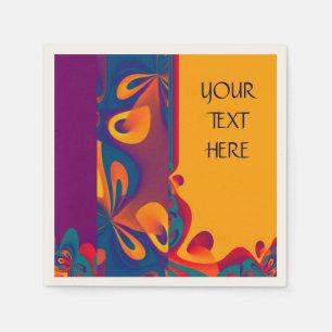 Grafisch ontwerppatroon - violet oranje + jouw tek servet