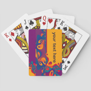 Grafisch ontwerppatroon - violet oranje + jouw tek speelkaarten