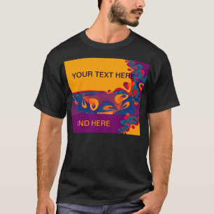 Grafisch ontwerppatroon - violet oranje + jouw tek t-shirt