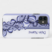 Grafisch Ontwerppatroon - wit blauw + jouw tekst Case-Mate iPhone Case (Achterkant (horizontaal))