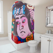 Grafisch op de Japanse Traditionele Kiteart,kite,s Douchegordijn (In situ)