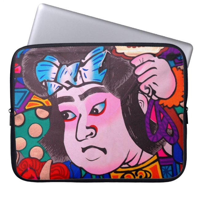 Grafisch op de Japanse Traditionele Kiteart,kite,s Laptop Sleeve (Voorkant)