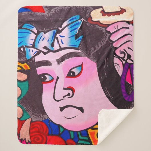 Grafisch op de Japanse Traditionele Kiteart,kite,s Sherpa Deken (Voorkant)