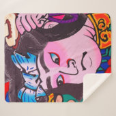 Grafisch op de Japanse Traditionele Kiteart,kite,s Sherpa Deken (Voorkant (horizontaal))