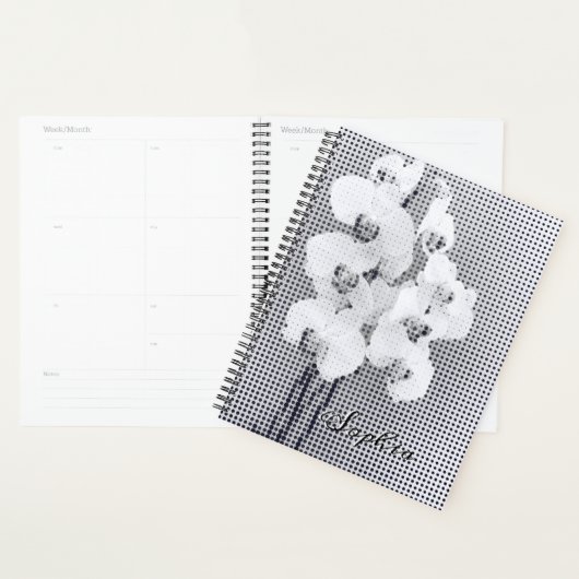  grafisch orchidee poladots patroon planner (Display)