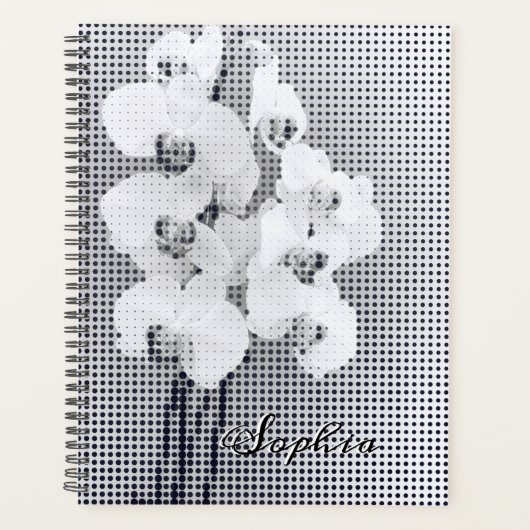grafisch orchidee poladots patroon planner (Voorkant)
