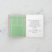Grafisch overzicht van Tennis Court Layout Bedankkaart (Binnen)