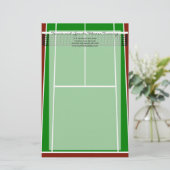 Grafisch overzicht van Tennis Court Layout Briefpapier (Staand voorkant)