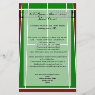 Grafisch overzicht van Tennis Court Layout Flyer