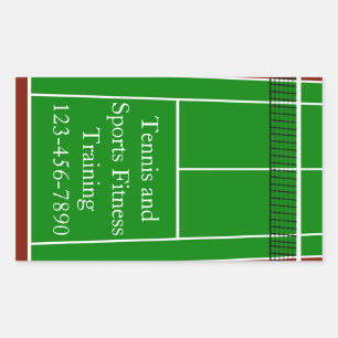 Grafisch overzicht van Tennis Court Layout Rechthoekige Sticker