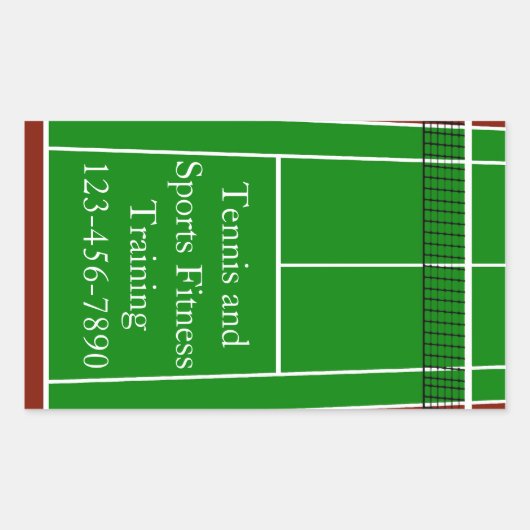 Grafisch overzicht van Tennis Court Layout Rechthoekige Sticker (Voorkant)