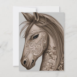 Grafisch paard bedankkaart