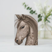 Grafisch paard briefkaart (Staand voorkant)