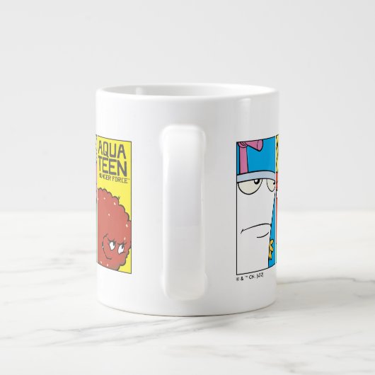 Grafisch paneel van het Karakter van de Drijvende  Grote Koffiekop (Achterkant)