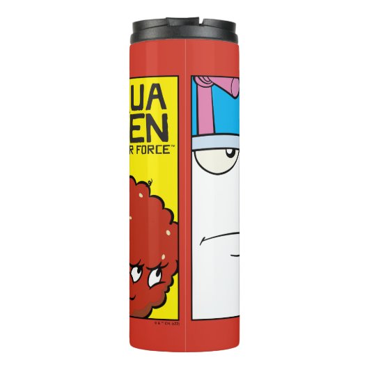 Grafisch paneel van het Karakter van de Drijvende  Thermosbeker (Achterkant)