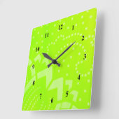 Grafisch patroon met grijsgroene puntstrips vierkante klok (Hoek)