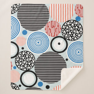 grafisch patroon van multicolored cirkels van vers sherpa deken