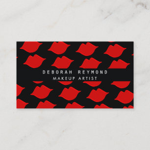 grafisch patroon van rode lippen schoonheidsmake - visitekaartje