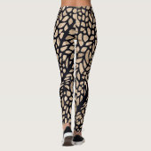 Grafisch patroon van roos goud en zwarte libellen leggings (Achterkant)
