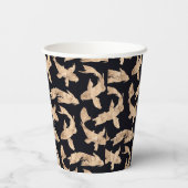 grafisch patroon van roos goudkoi papieren bekers (Achterkant)