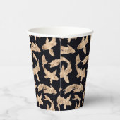 grafisch patroon van roos goudkoi papieren bekers (Rechts)