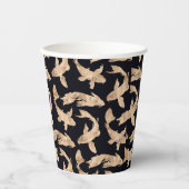 grafisch patroon van roos goudkoi papieren bekers (Voorkant)