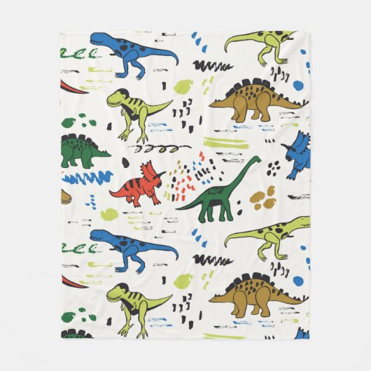 grafisch patroon van vreemde dinosaurussen fleece deken (Voorkant)